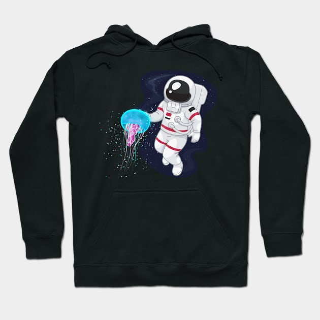 Space Jelly Fish Astronaut Science Galaxy Hoodie by LaurelBDesigns